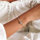 Pillangós Köves S925 Ezüst Charm Karkötő 19 cm