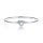 S925 ezüst merev bangle karkötő opálfényű szív csattal és Forever Love gravírozással