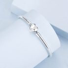 Csillagmintás Szívmedálos S925 Ezüst Charm Karkötő 17 cm