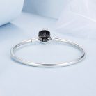 Csillagmintás Szívmedálos S925 Ezüst Charm Karkötő 17 cm