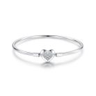 Szívköves S925 Ezüst Charm Karkötő Charm 19 cm