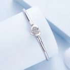 Szívköves S925 Ezüst Charm Karkötő Charm 19 cm