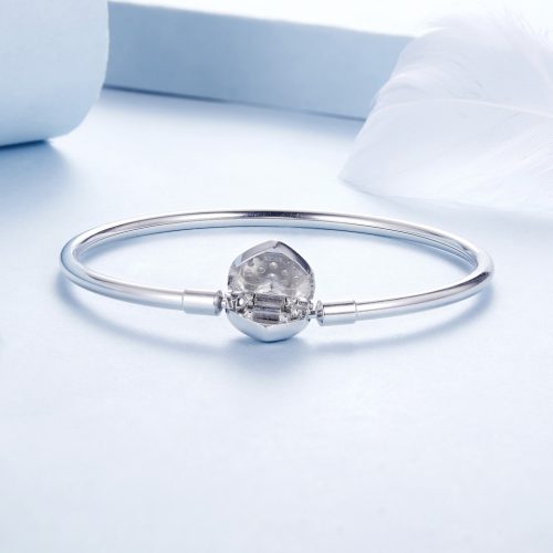 Szívköves S925 Ezüst Charm Karkötő Charm 19 cm