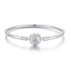 Hópehely-Mintás Gömbzáras S925 Ezüst Charm Karkötő 19 cm
