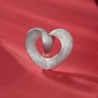 bordázott szív formájú ezüst charm modern felülettel pandora kompatibilis