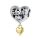 ezüst szív charm family felirattal és arany love függővel pandora kompatibilis