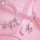 elegáns rózsaszín magassarkú cipő charm ezüst foglalatban pandora kompatibilis