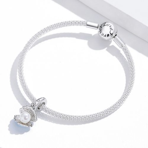 Kagyló S925 Ezüst Függő Charm
