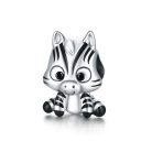 ezust zebra charm pandora kompatibilis csillogo felulettel