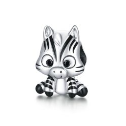 ezust zebra charm pandora kompatibilis csillogo felulettel