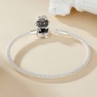 Virágmotívumos S925 Ezüst Charm Karkötő 21 cm