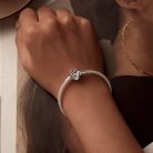 Virágmotívumos S925 Ezüst Charm Karkötő 21 cm