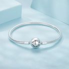 Család Tematikájú S925 Ezüst Charm Karkötő 19 cm