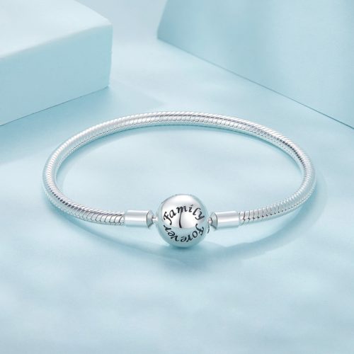 Család Tematikájú S925 Ezüst Charm Karkötő 19 cm